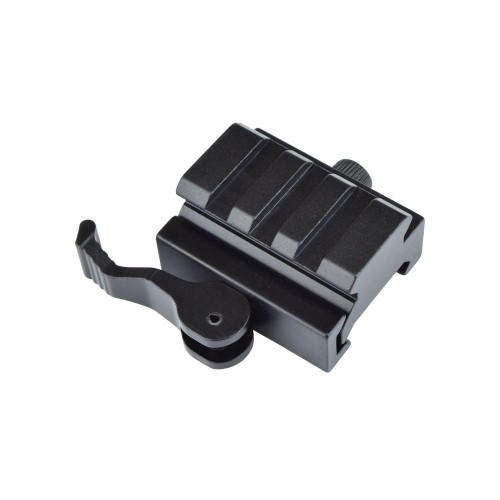 3 SLOTS STANDARD 20mm RAIL 1/2 INCH RISER QD BLACK, Enhance your optic positioning with this ½-inch Riser Mount, designed for all standard 20 mm rails